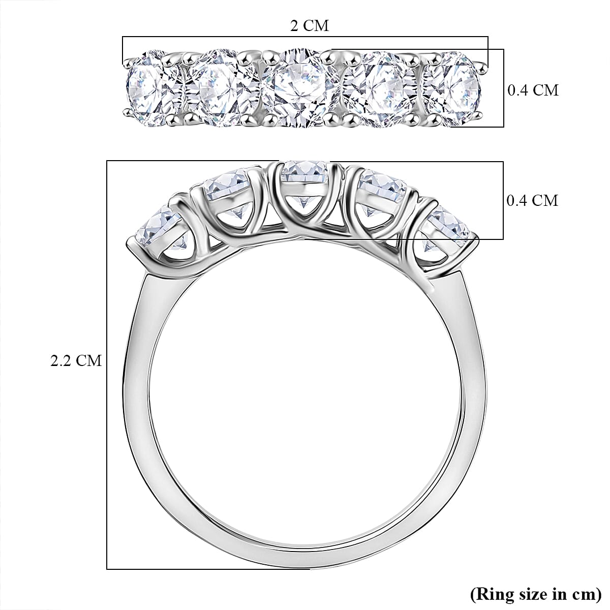 D'Joy Moissanite Band Ring in 1.16 Ct.