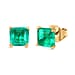 Emerald Triplet Quartz Earring in Platinum Overlay Sterling Silver 3.44 Ct.