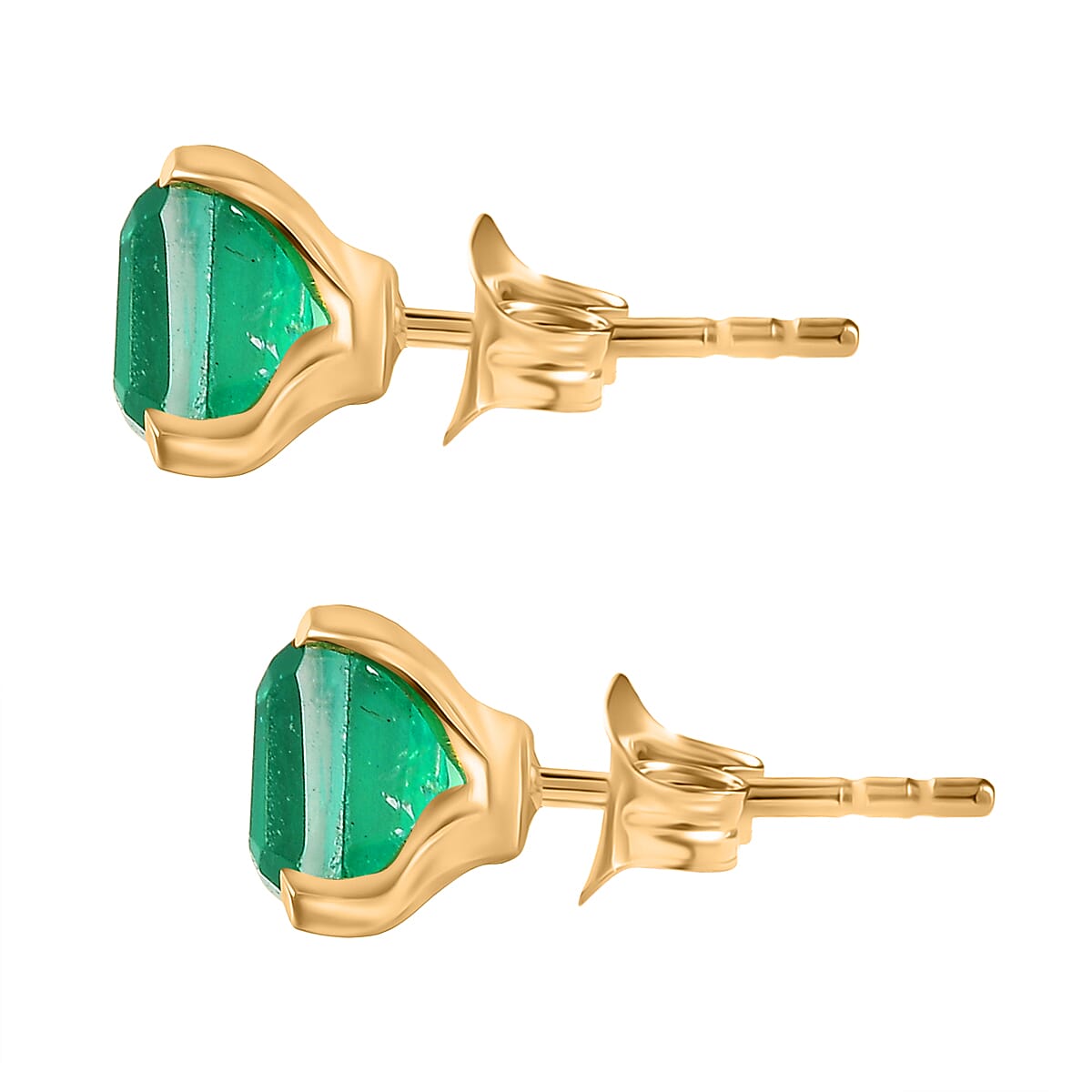 Emerald Triplet Quartz Earring in 18K YG PlatingSterling Silver  3.448  Ct.