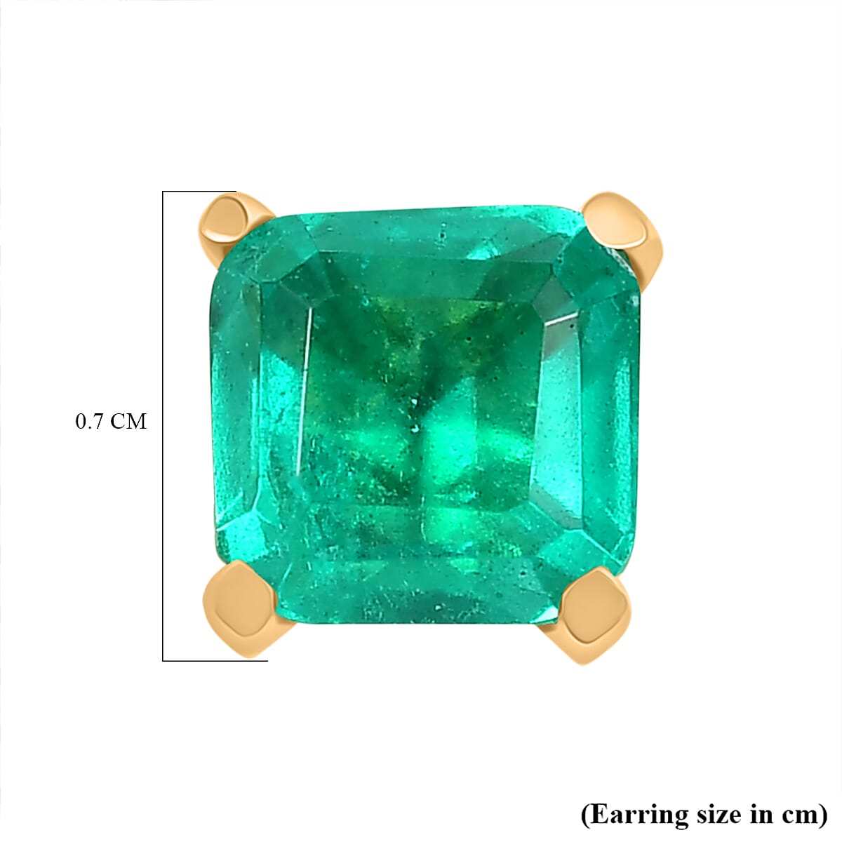 Emerald Triplet Quartz Earring in 18K YG PlatingSterling Silver  3.448  Ct.