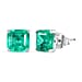 Emerald Triplet Quartz Earring in Platinum Overlay Sterling Silver 3.44 Ct.
