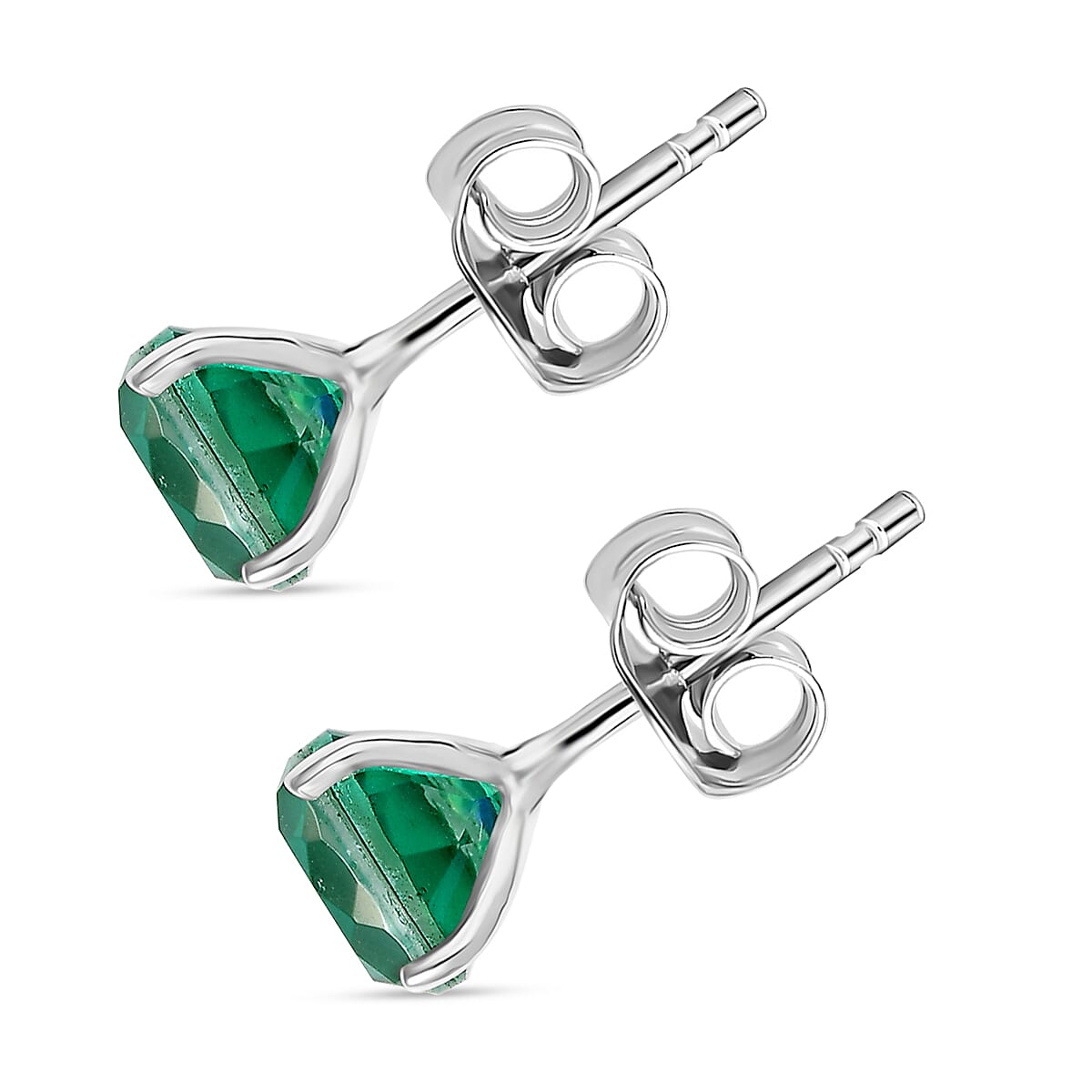 Peacock Triplet Quartz Earring with Push Back Sterling Silver 2.90 Ct.