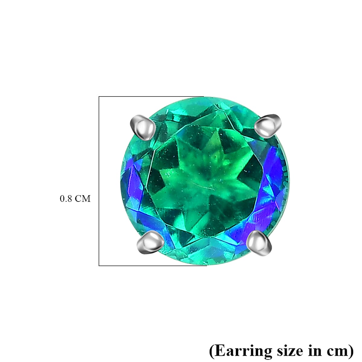 Peacock Triplet Quartz Earring with Push Back Sterling Silver 2.90 Ct.