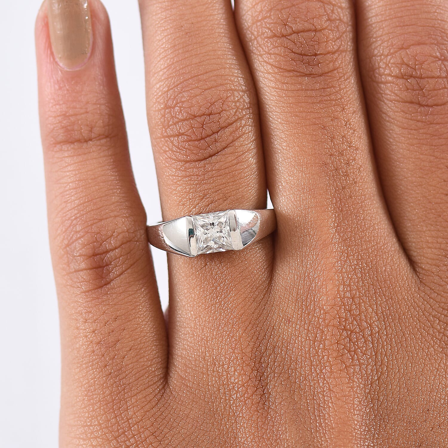 Moissanite Solitaire Band Ring in 1.13 Ct.