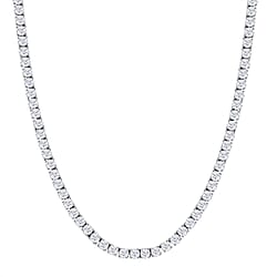 D'Joy Moissanite Necklace (Size 20) with GB Lock Box in 18K Vermeil Yellow Gold Plated Sterling Silver 26.91 Ct, Silver Wt. 24.59 Gms.