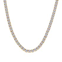 D'Joy Moissanite Necklace (Size 20) with GB Lock Box in 18K Vermeil Yellow Gold Plated Sterling Silver 26.91 Ct, Silver Wt. 24.59 Gms.