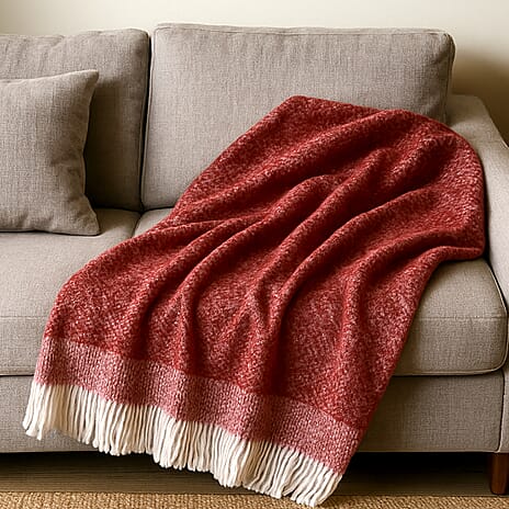 Bliss - Beyond Supersoft Mohair Wool Cozy Blanket with Timeless Appeal (Size 170x130 cm) - Maroon