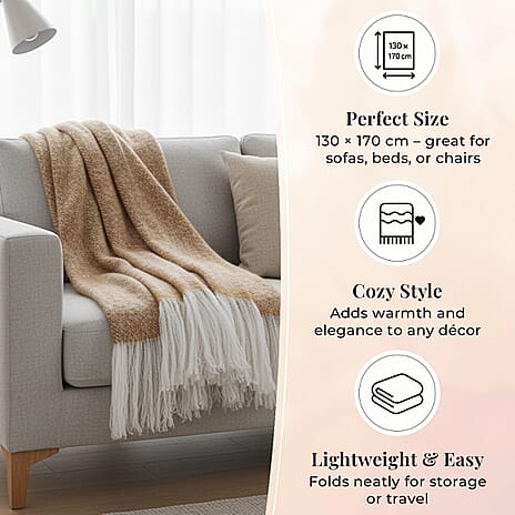 Bliss - Beyond Supersoft Mohair Wool Cozy Blanket with Timeless Appeal (Size 170x130 cm) - Mustard