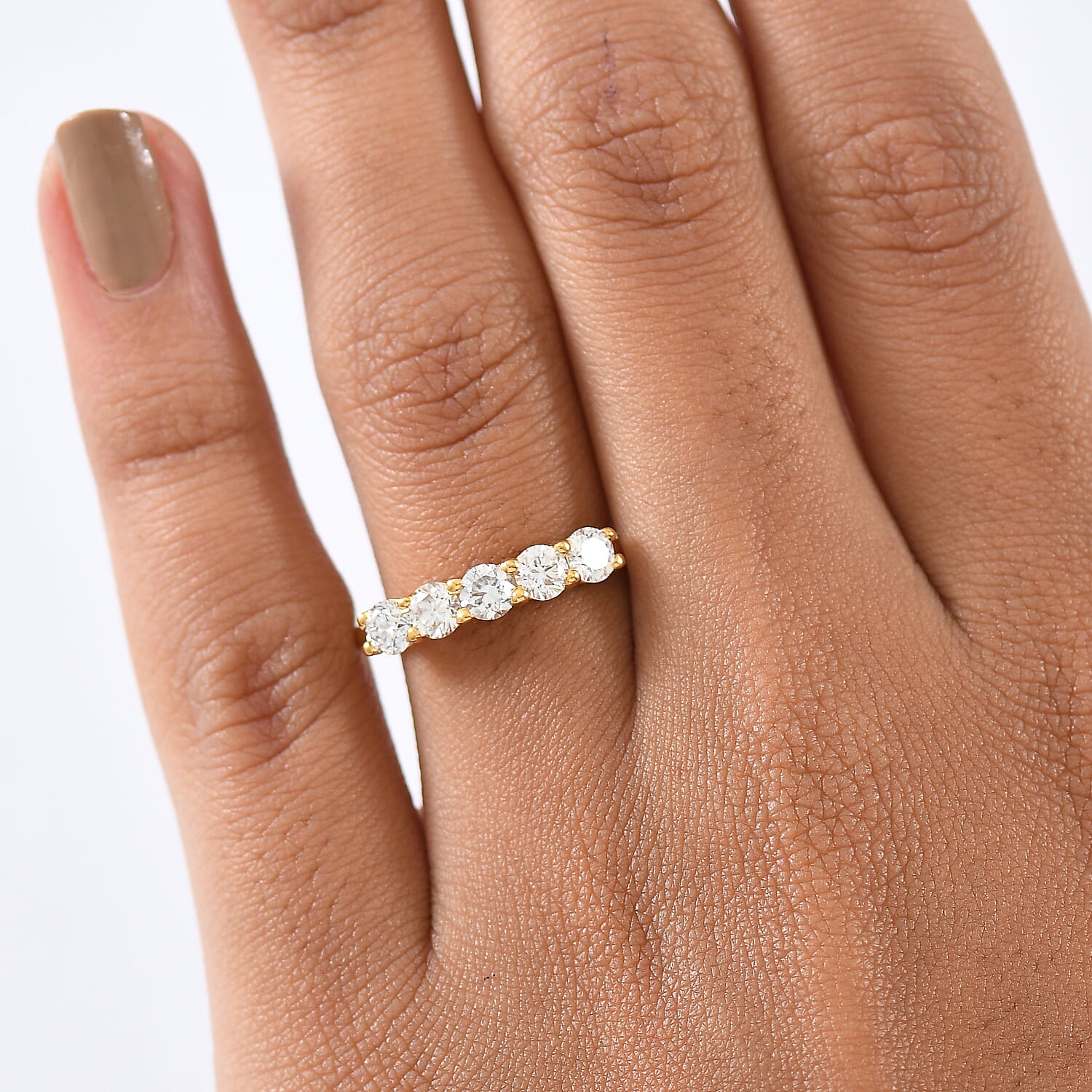 Luxuriant SGL Certified Lab Grown Diamond SI-GH Ring in 18K Vermeil Yellow Gold Sterling Silver 1.00 Ct.