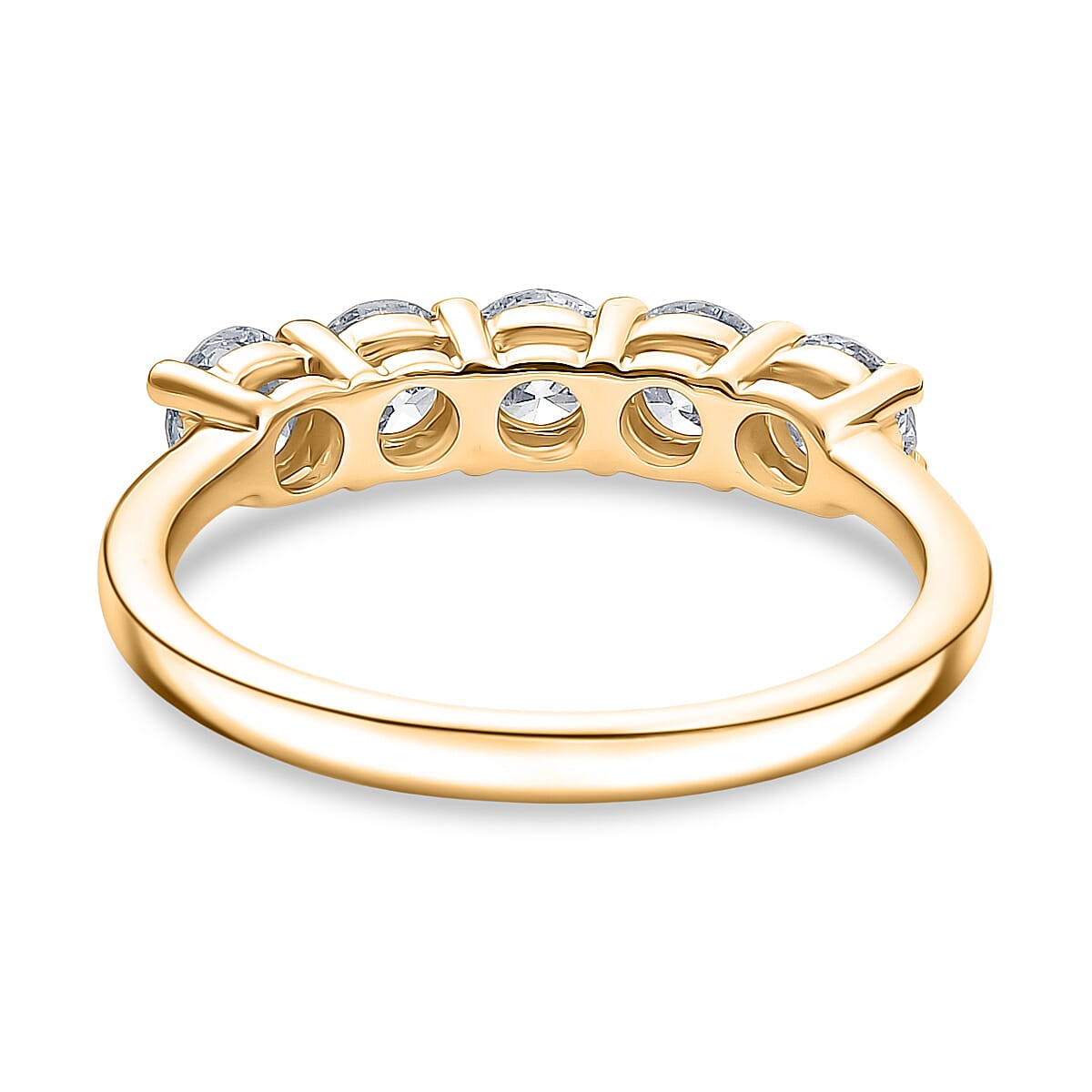 Luxuriant SGL Certified Lab Grown Diamond SI-GH Ring in 18K Vermeil Yellow Gold Sterling Silver 1.00 Ct.