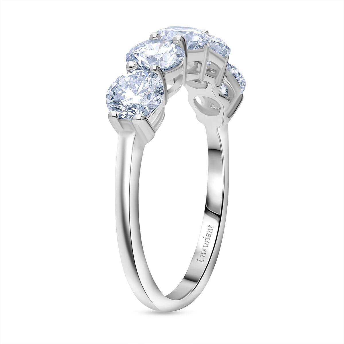 Luxuriant SGL Certified Lab Grown Diamond (SI-GH) Ring in Rhodium Overlay Sterling Silver 1.00 Ct.