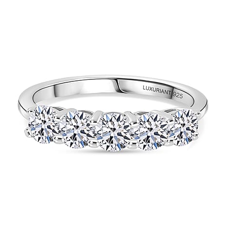 Luxuriant SGL Certified Lab Grown Diamond SI-GH Ring in Rhodium Overlay Sterling Silver 1.00 Ct.