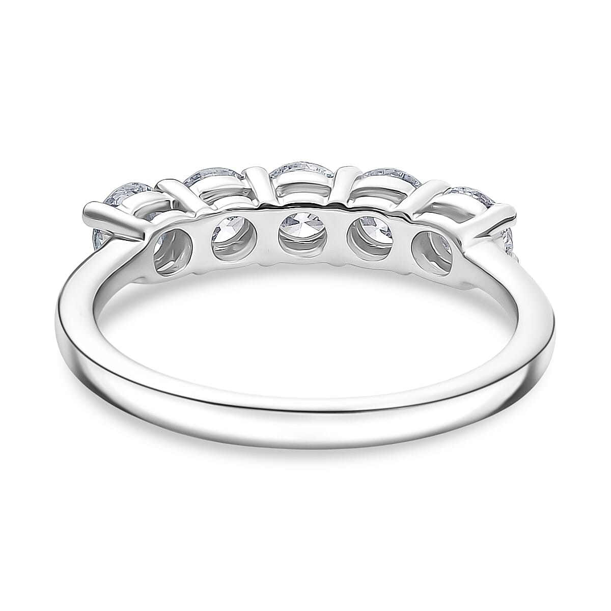 Luxuriant SGL Certified Lab Grown Diamond SI-GH Ring in Rhodium Overlay Sterling Silver 1.00 Ct.