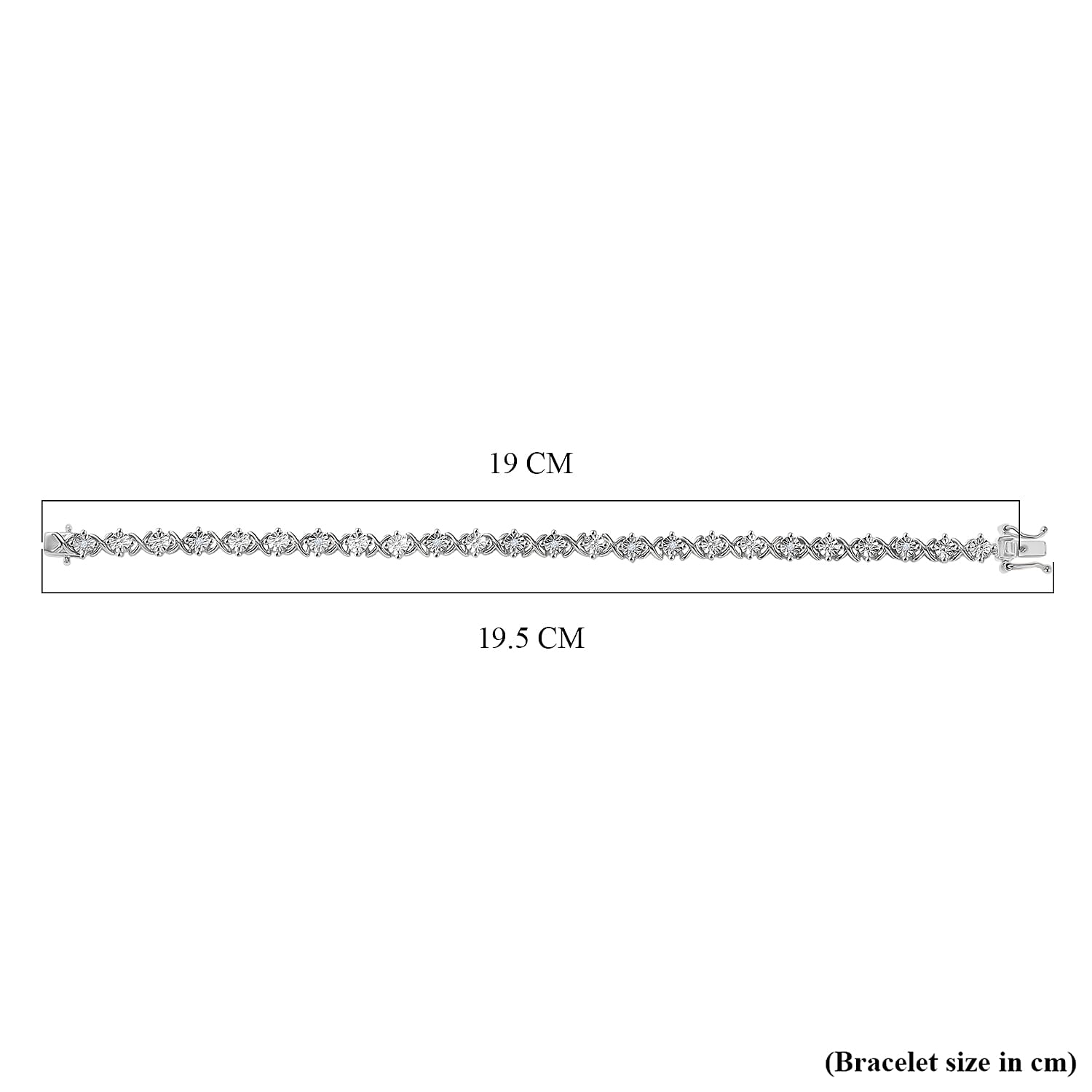 EverTrue White Diamond Line Bracelet 1 Row (Size - 7.5) Pure Yellow Brass  0.040  Ct.