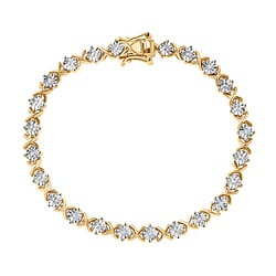 Close Out Deal-  White Diamond Line Bracelet (Size 7.5) with GB Lock Box