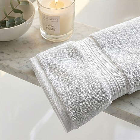 100% Organic Turkish Cotton Hand Towel - 550GSM - White