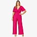 Closeout Deal Emily Plisse Jumpsuit With Angel Sleeves