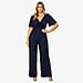 Closeout Deal Emily Plisse Jumpsuit With Angel Sleeves