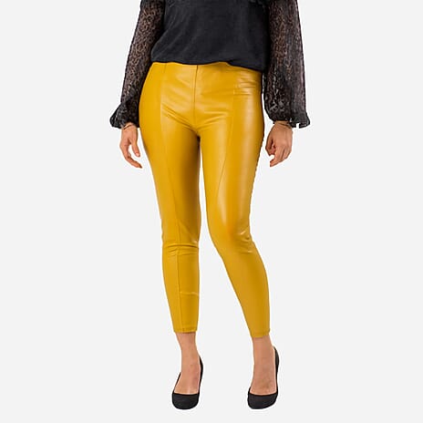 MARINA KANEVA Closeout Deal Pin Tuck Trouser (Size 10) - Mustard