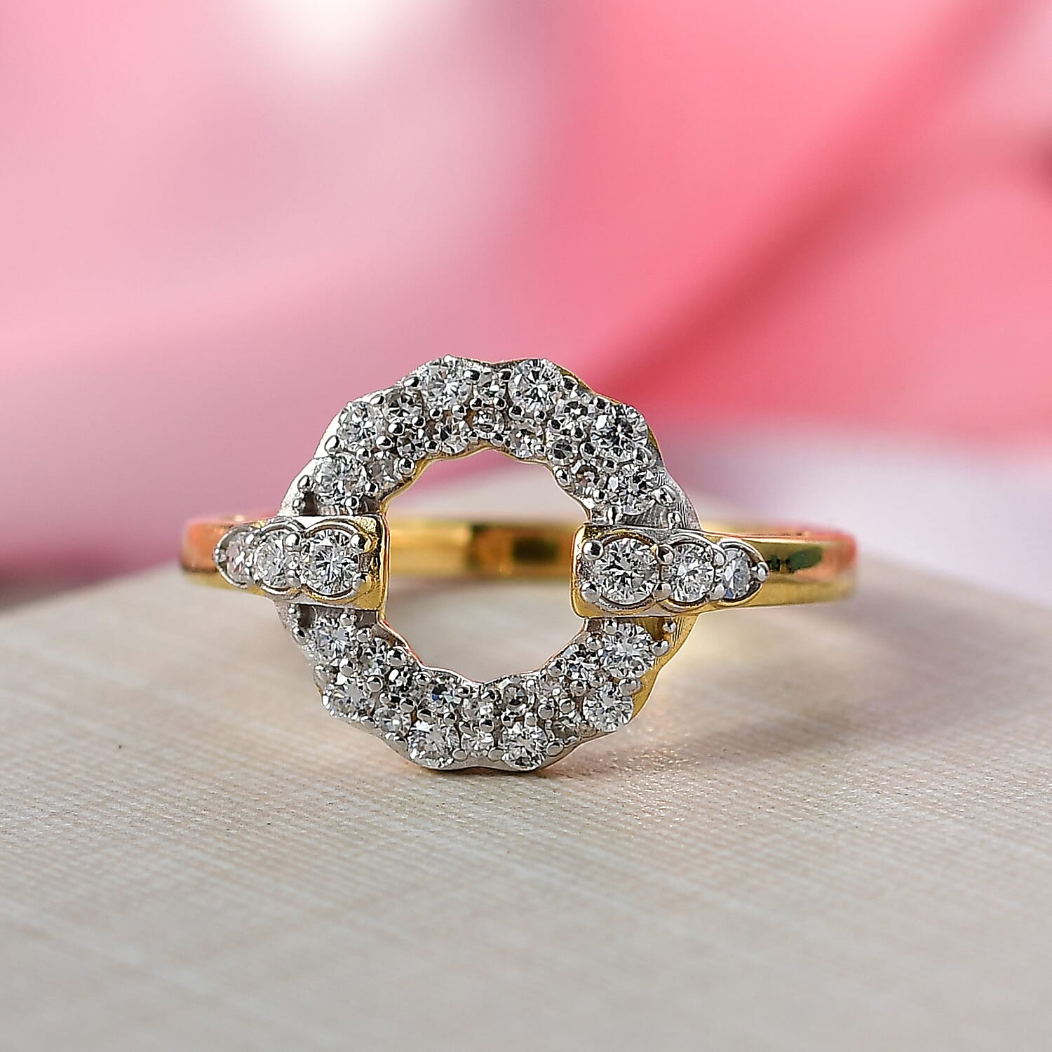 Luxuriant Lab Grown Diamond (SI-GH) Ring in 18K Vermeil Yellow Gold Plated Sterling Silver 0.50 Ct.