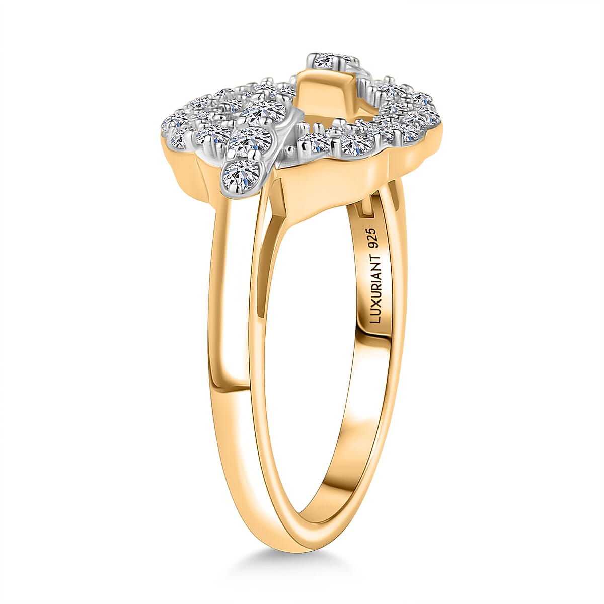 Luxuriant Lab Grown Diamond (SI-GH) Ring in 18K Vermeil Yellow Gold Plated Sterling Silver 0.50 Ct.