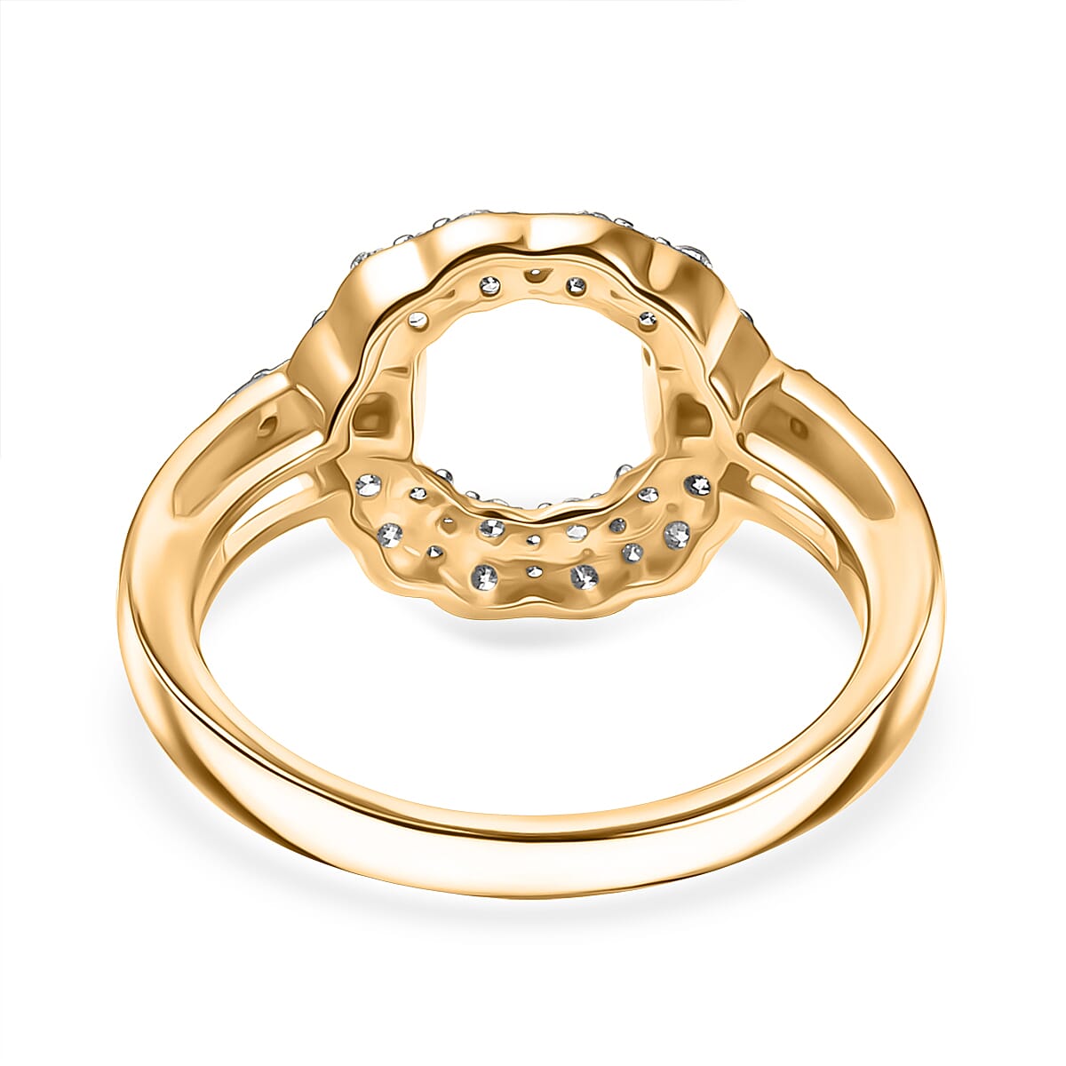 Luxuriant Lab Grown Diamond (SI-GH) Ring in 18K Vermeil Yellow Gold Plated Sterling Silver 0.50 Ct.
