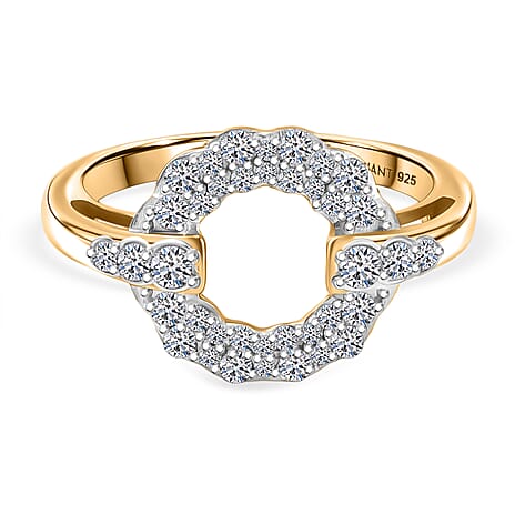 Luxuriant Lab Grown Diamond (SI-GH) Ring in 18K Vermeil Yellow Gold Plated Sterling Silver 0.50 Ct.