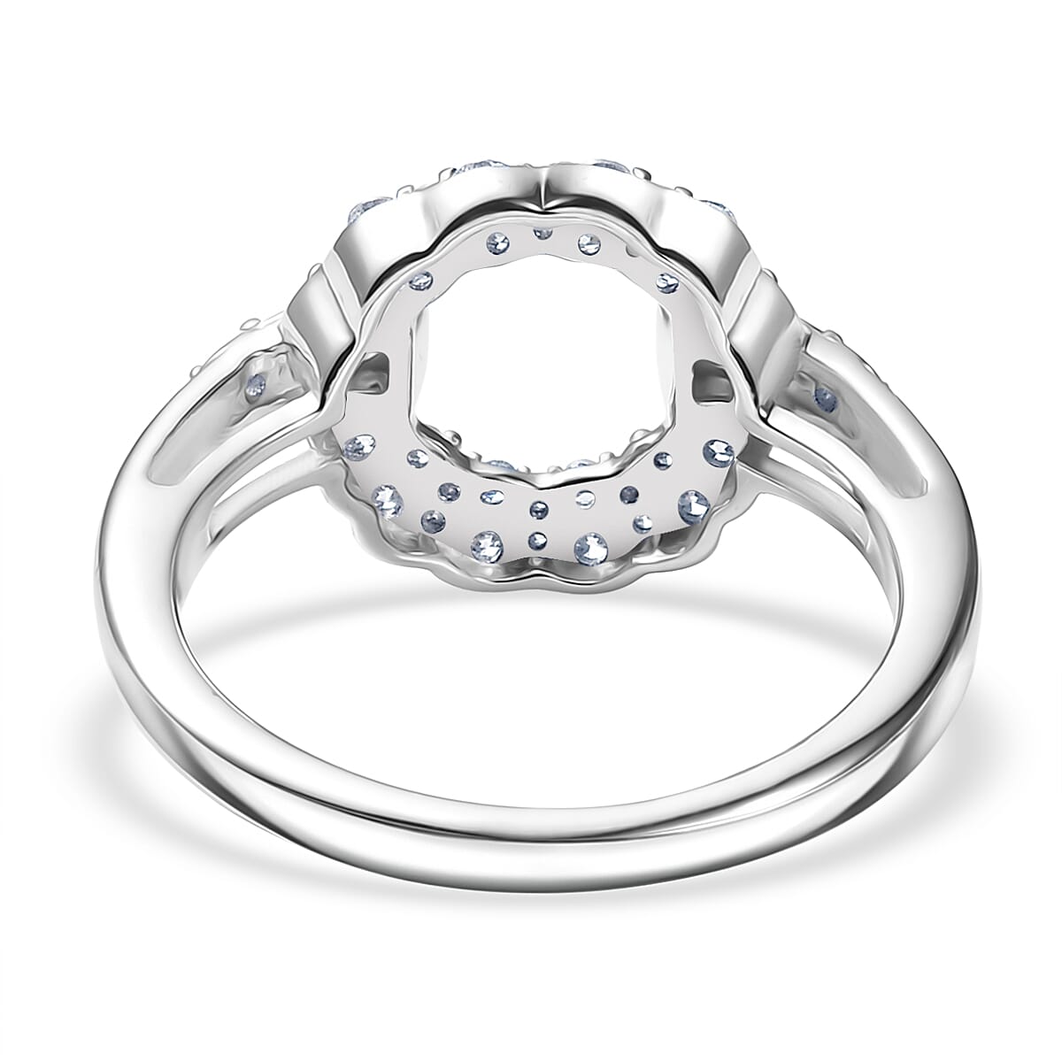Luxuriant Lab Grown Diamond (SI-GH) Ring in Rhodium Overlay Sterling Silver 0.50 Ct.