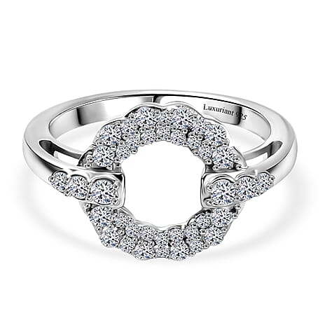 Luxuriant Lab Grown Diamond (SI-GH) Ring in Rhodium Overlay Sterling Silver 0.50 Ct.