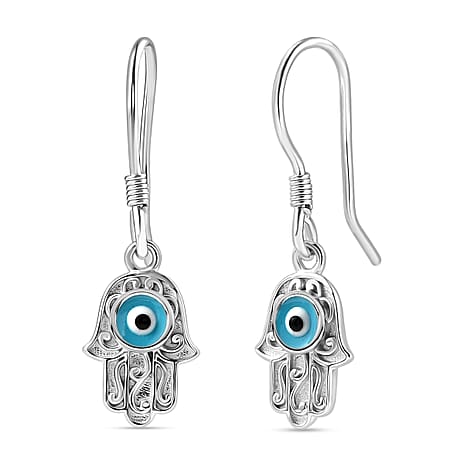 Platinum Overlay Sterling Silver Solitaire Lever Back Earring with J Hook