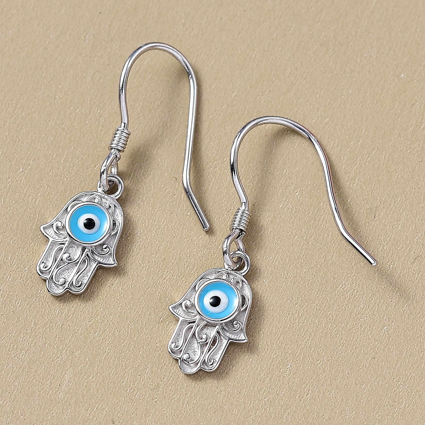 Platinum Overlay Sterling Silver Solitaire Lever Back Earring with J Hook