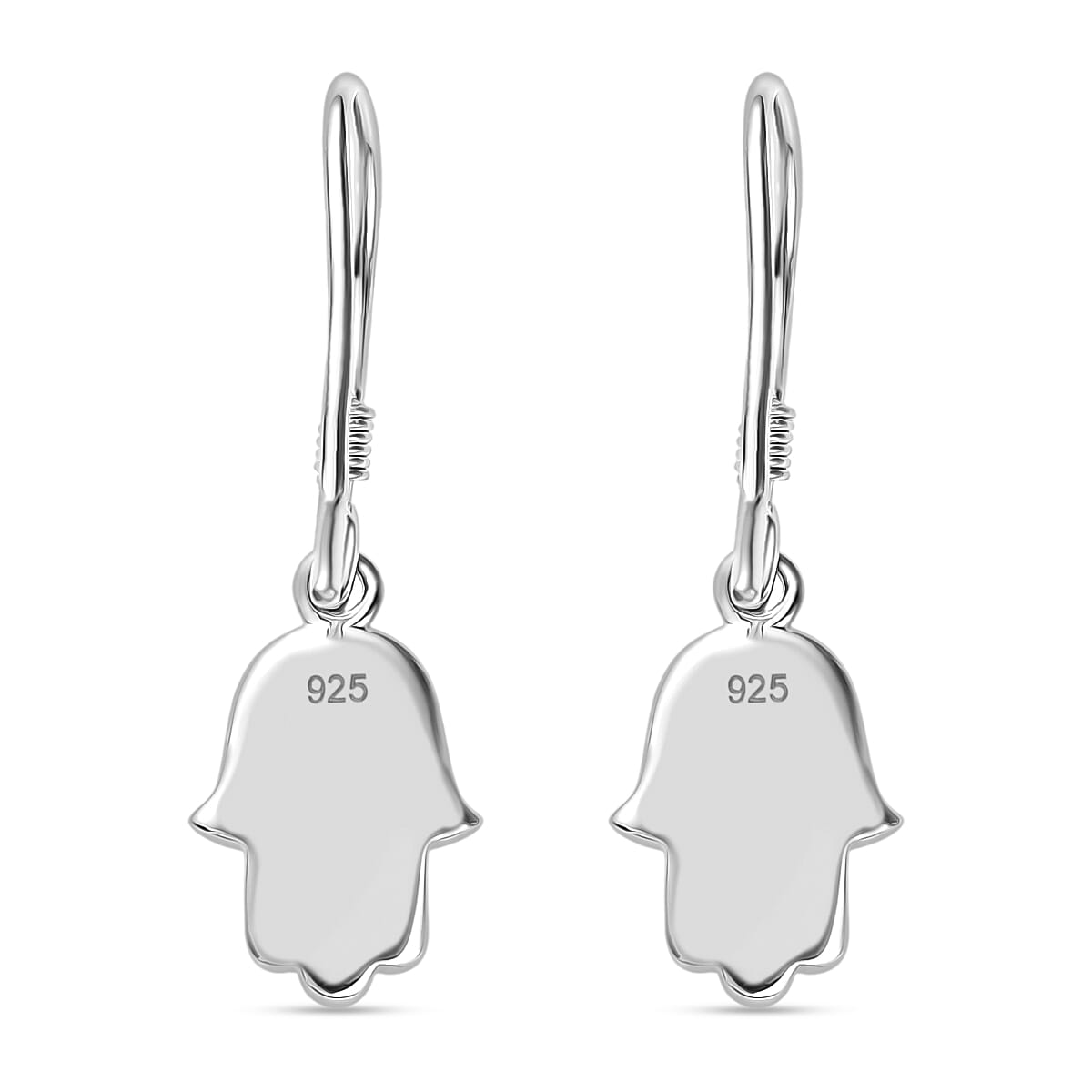 Platinum Overlay Sterling Silver Solitaire Lever Back Earring with J Hook