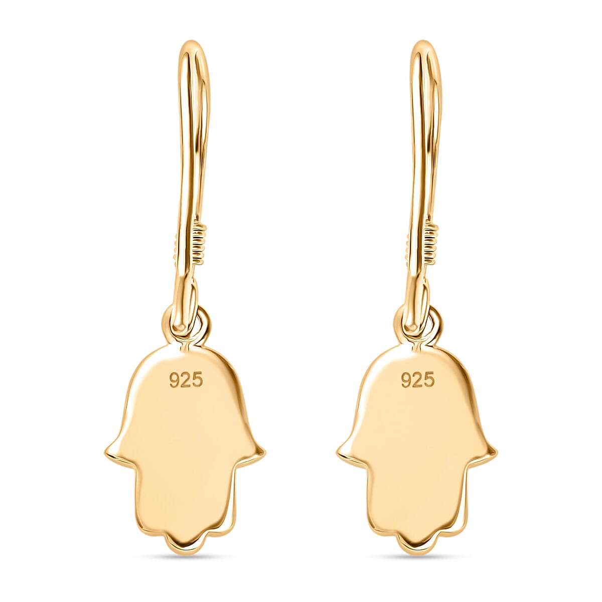 Sterling Silver Solitaire Lever Back Earring with J Hook in Yellow Gold Plated