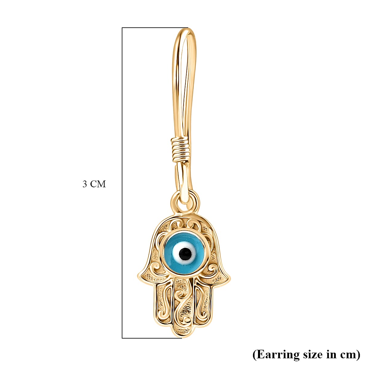 Sterling Silver Solitaire Lever Back Earring with J Hook in Yellow Gold Plated