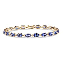 9K Yellow Gold AAA Tanzanite Bracelet (Size 7.0) with GB Lock Box 9.82 Ct.