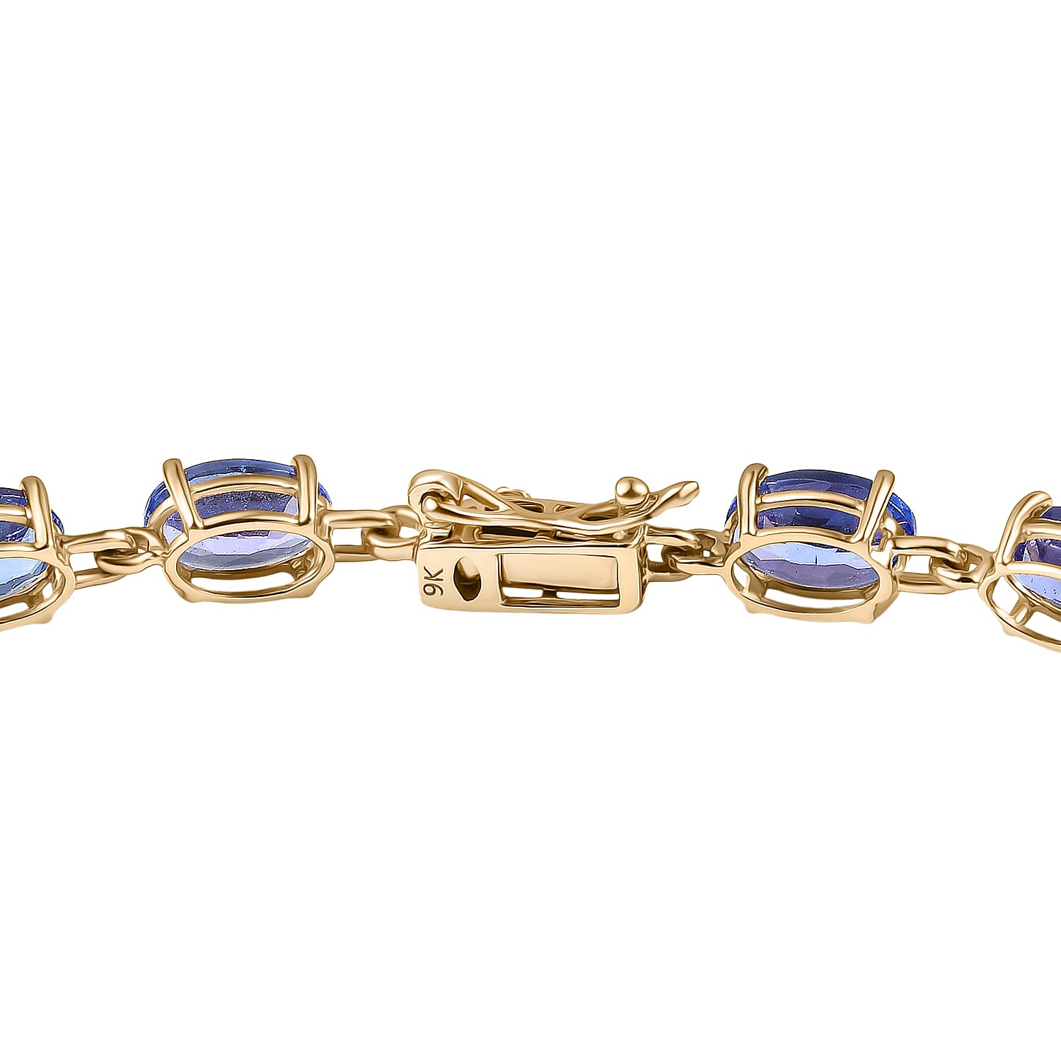 Luxoro 9K Yellow Gold AAA Tanzanite Bracelet (Size 7.0) with GB Lock Box 9.82 Ct.