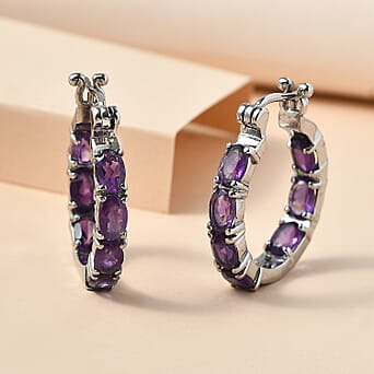 https://tjcuk.sirv.com/Products/82/7/8276454/EverTrue-African-Amethyst-J-Hoop-Half-Hoop-Earring-Stainless-Steel-6-6_8276454_1.jpg?w=342&h=342