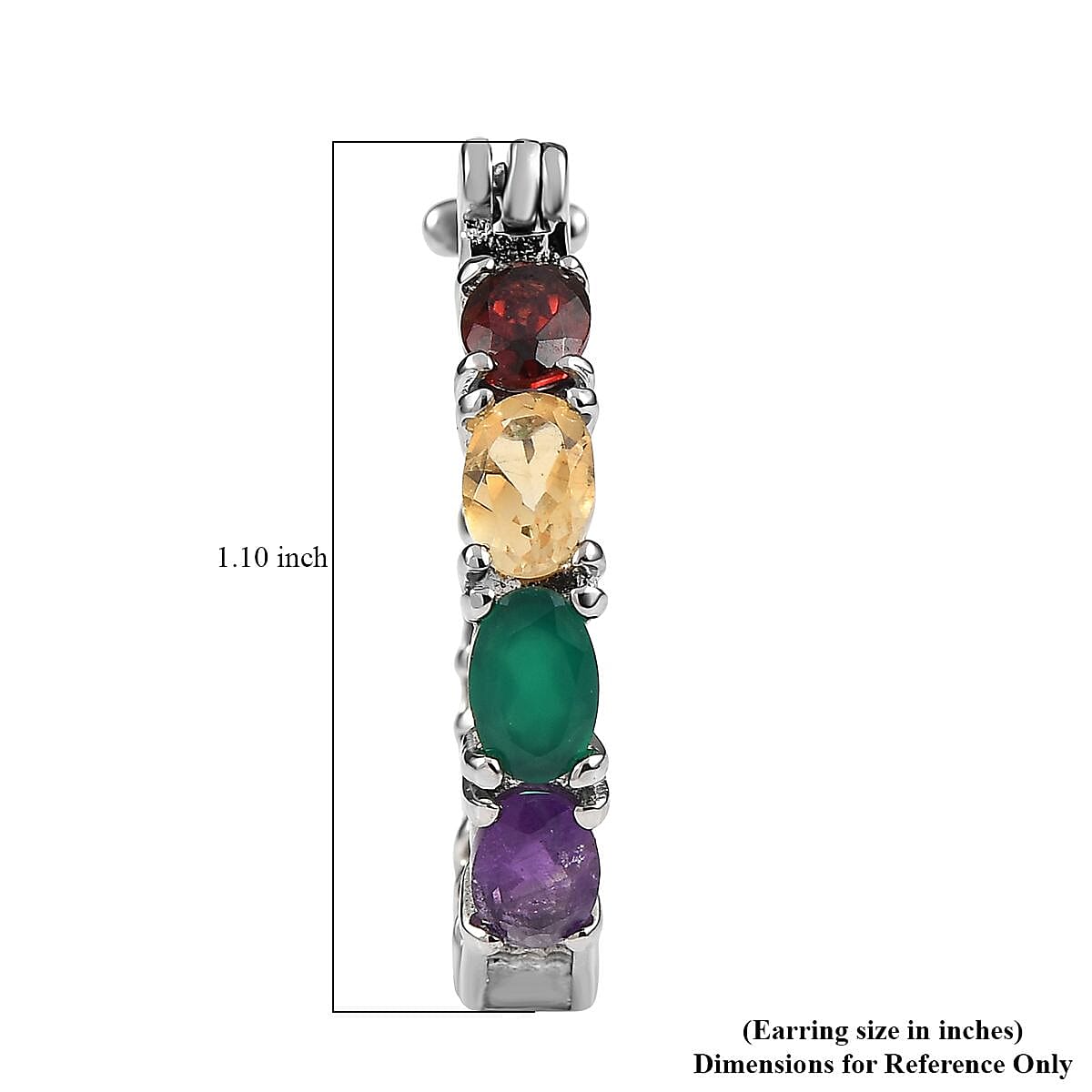 Multi Gemstones Inside Out Hoop Earrings 5.96 Ct.
