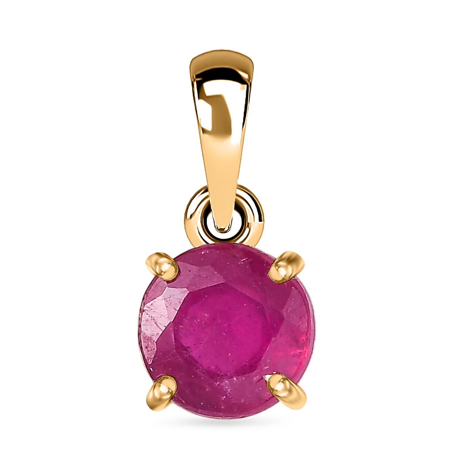 9K Yellow Gold AA African Ruby Pendant 1.27 Ct.