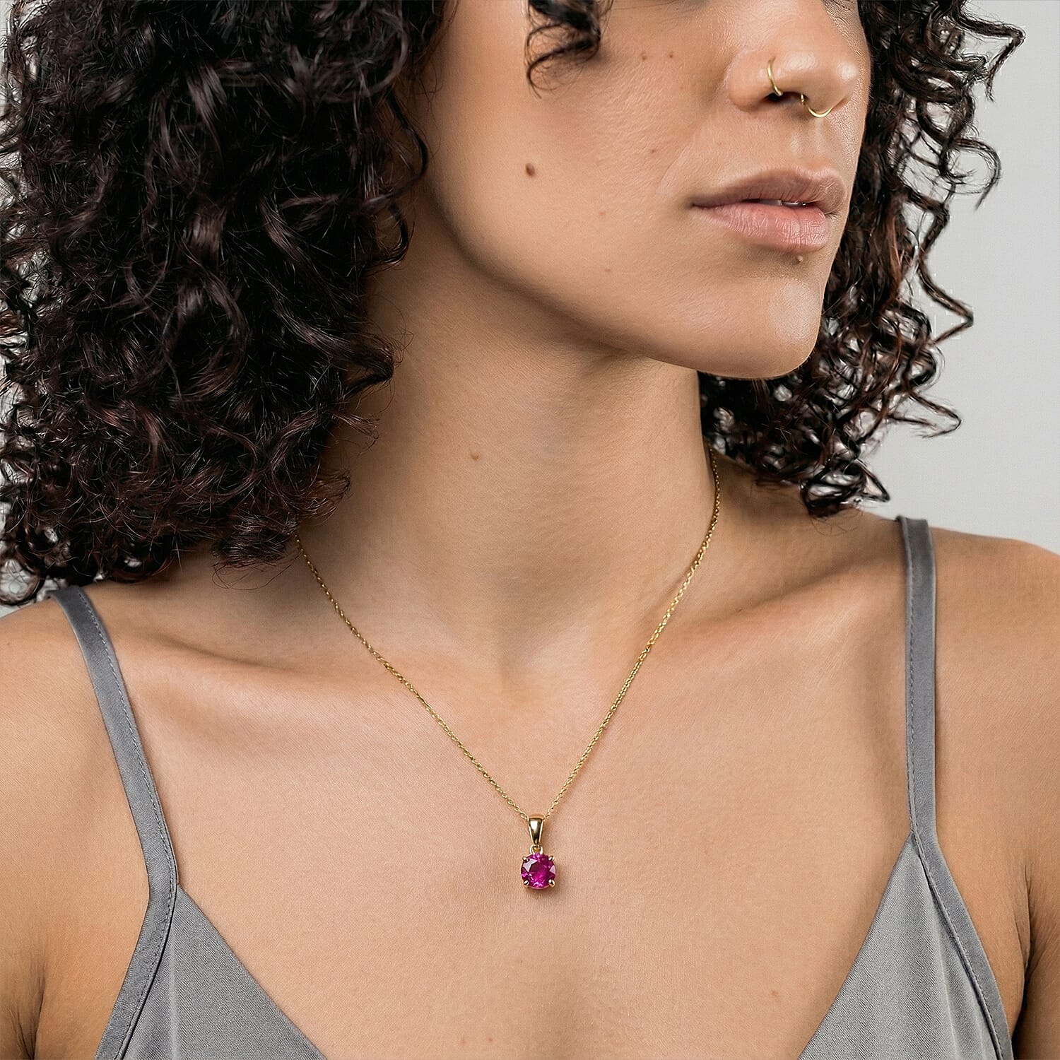 9K Yellow Gold AA African Ruby Pendant 1.27 Ct.