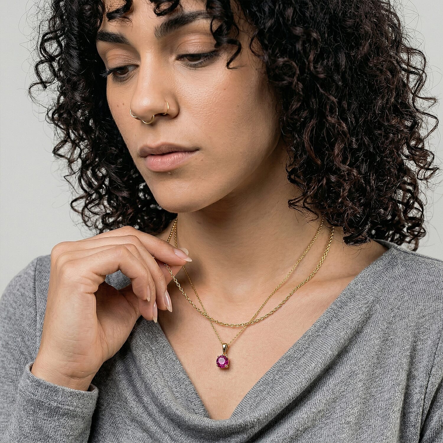 9K Yellow Gold AA African Ruby Pendant 1.27 Ct.