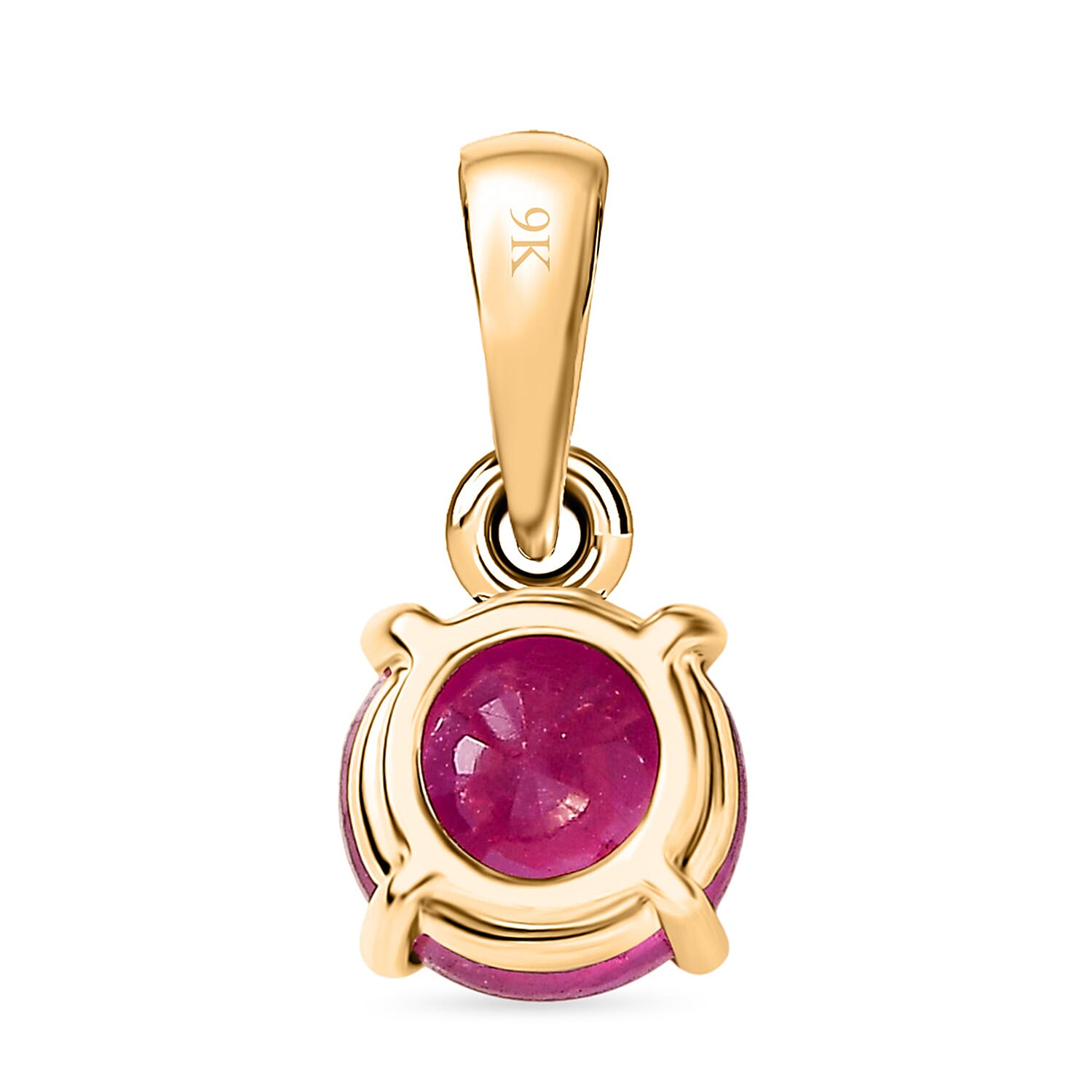 9K Yellow Gold AA African Ruby Pendant 1.27 Ct.