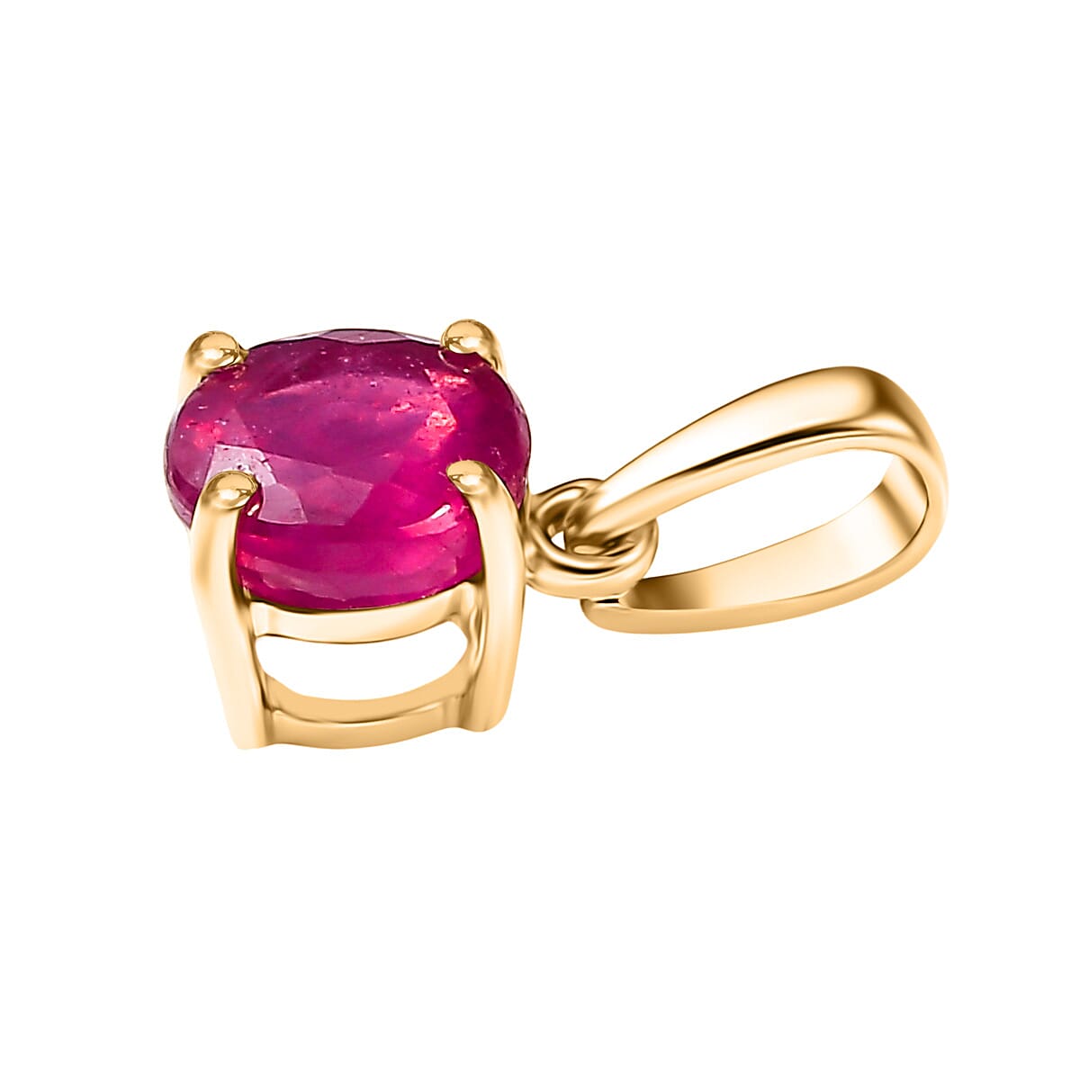 9K Yellow Gold AA African Ruby Pendant 1.27 Ct.
