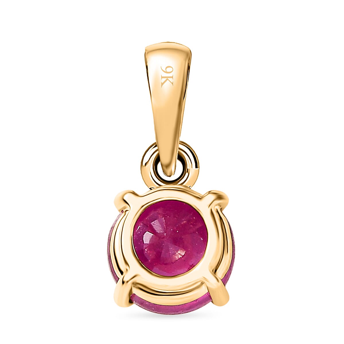 9K Yellow Gold AA African Ruby Pendant 1.27 Ct.