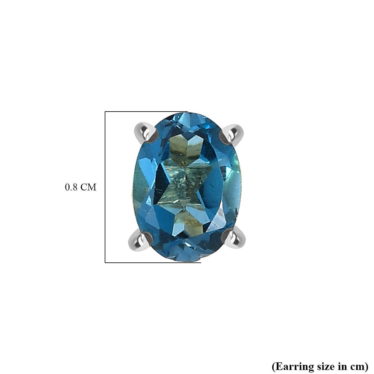 Certified London Blue Topaz Solitaire Stud Push Post Earring in Platinum Overlay Sterling Silver 1.92 Ct.