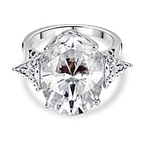 LAST IN STOCK - D'Joy Moissanite 3 Stone Ring in Rhodium Overlay Sterling Silver 13.78 Ct.