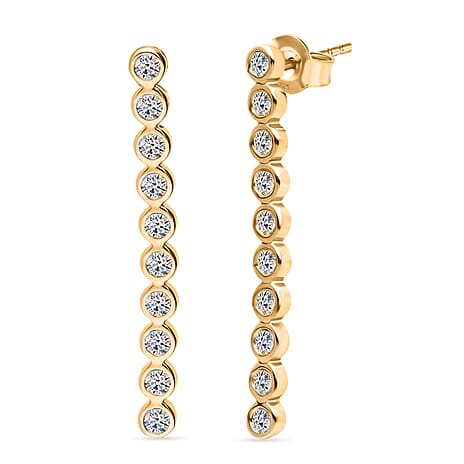 Luxuriant Lab Grown Diamond (SI-GH) Push Post Earring in 18K Vermeil Yellow Gold Plated Sterling Silver 0.50 Ct.