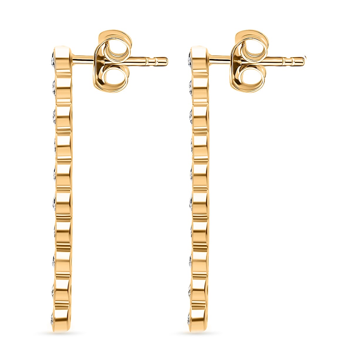 Luxuriant Lab Grown Diamond (SI-GH) Push Post Earring in 18K Vermeil Yellow Gold Plated Sterling Silver 0.50 Ct.