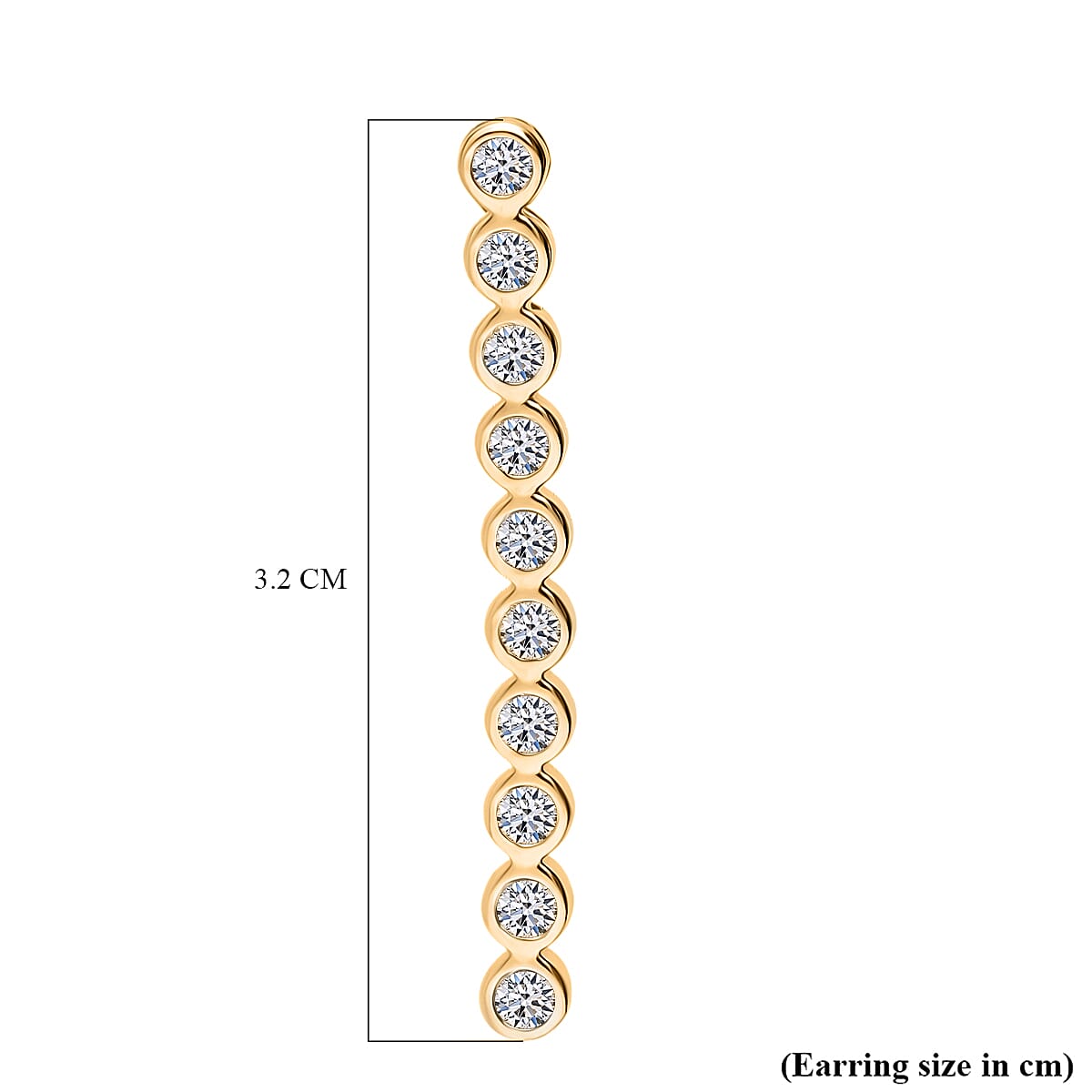 Luxuriant Lab Grown Diamond (SI-GH) Push Post Earring in 18K Vermeil Yellow Gold Plated Sterling Silver 0.50 Ct.