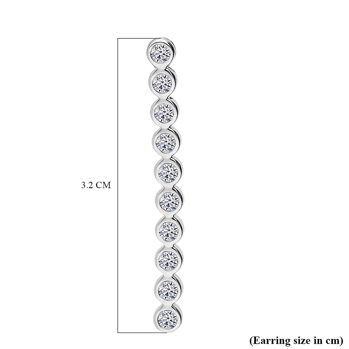 Luxuriant Lab Grown Diamond (SI-GH) Earring with Push Back in Rhodium Overlay Sterling Silver 0.50 Ct.